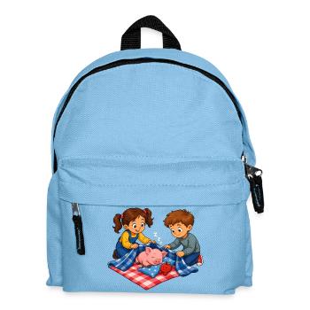 Pig nap with children cuddle motif - Kids' Backpack - light blue - Front