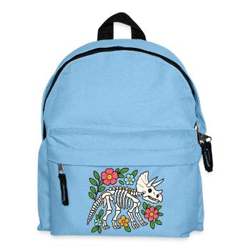 Triceratops Skeleton with Flowers - Kids' Backpack - light blue - Front