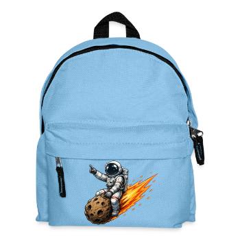 Astronaut hits meteor rocket - Kids' Backpack - light blue - Front