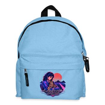 80s Retro Synthwave Bengal Cat - Kids' Backpack - light blue - Front