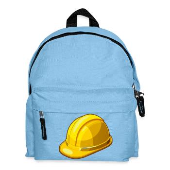 Gelber Schutzhelm - Kinder Rucksack - Hellblau - Vorne