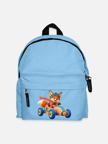 Fuchs Rennwagen Abenteuer - Kinder Rucksack - Hellblau