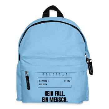 Kein Fall. Ein Mensch. Rettungsdienst - Kinder Rucksack - Hellblau - Vorne