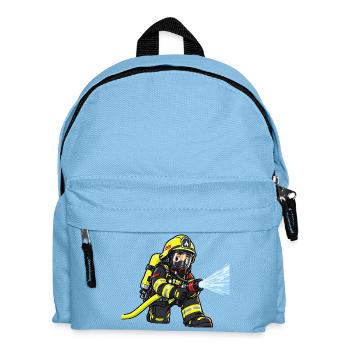 Kleiner Feuerwehrheld – Atemschutz Feuerwehr Kinde - Kinder Rucksack - Hellblau - Vorne