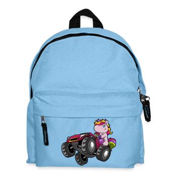 Einhorn Monstertruck - Kinder Rucksack - Hellblau - Vorne