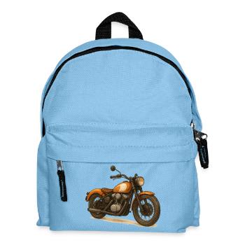 Moto vintage orange et crème stylisée - Sac à dos Enfant - bleu clair - Devant