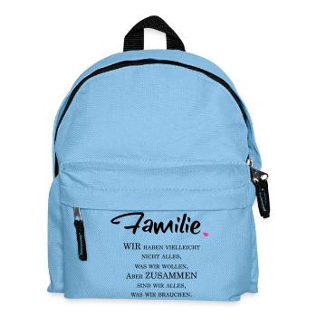Familie - Kinder Rucksack - Hellblau - Vorne