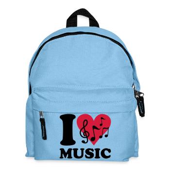 I love Music - Kinder Rucksack - Hellblau - Vorne