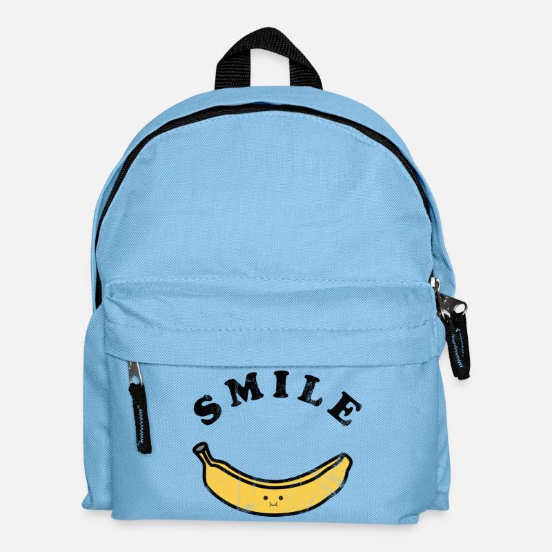 Frucht / Früchte: Banane - Lachen - Smile - Kinder Rucksack - Hellblau