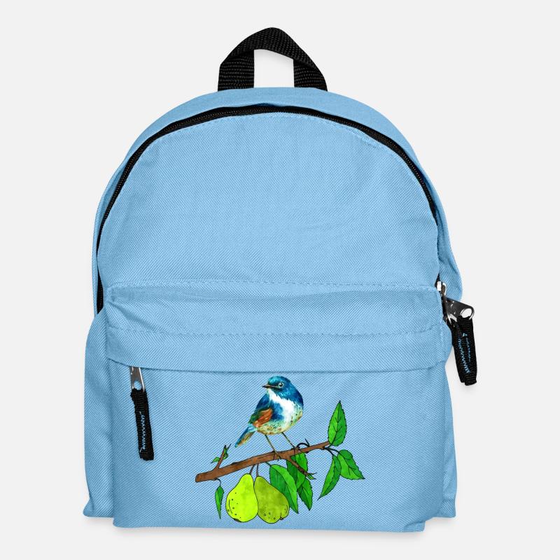 Blauer Vogel und Birne - Kinder Rucksack - Hellblau