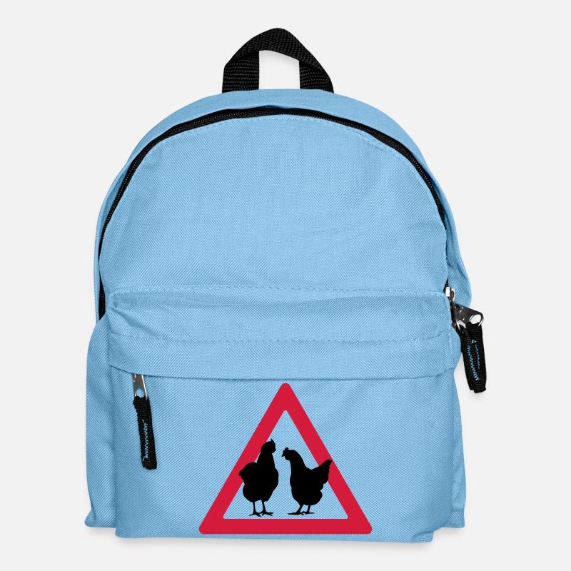 Attention, partie de poule - Sac à dos Enfant - bleu clair