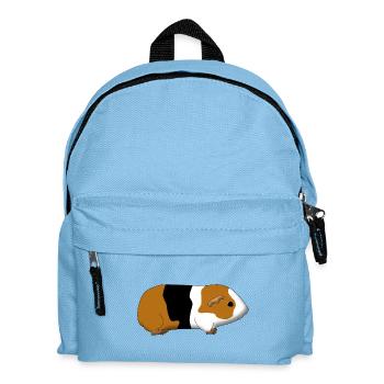 dreifarbiges Meerschweinchen - Kinder Rucksack - Hellblau - Vorne