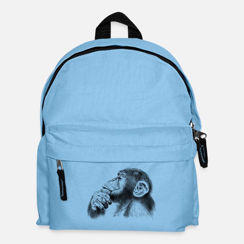 Schimpanse - Kinder Rucksack - Hellblau