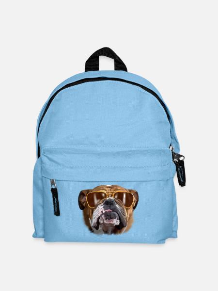 Bulldog mit Sonnenbrille - Kinder Rucksack - Hellblau