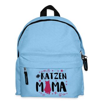 katzen mama - Kinder Rucksack - Hellblau - Vorne