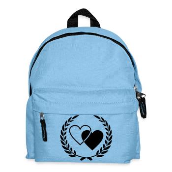 Zwei Herzen mit Kranz - Kinder Rucksack - Hellblau - Vorne
