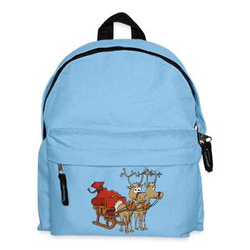 Santa's sleigh with two reindeer. - Kids' Backpack - light blue - Front