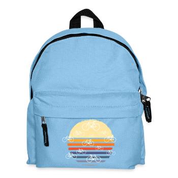 Retro Fahrradtour Sonnenuntergang Design - Kinder Rucksack - Hellblau - Vorne