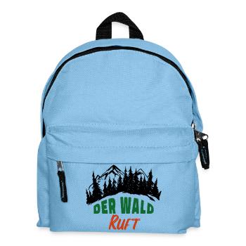 Der Wald ruft Förster Waldarbeit Natur Freizeit - Kinder Rucksack - Hellblau - Vorne