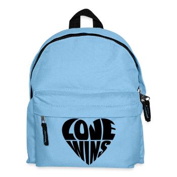 "Love Wins" in Herzform | LGBTQ Pride - Kinder Rucksack - Hellblau - Vorne