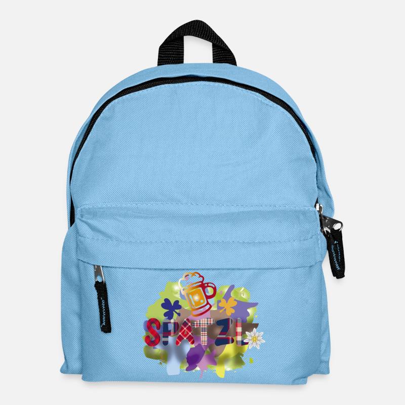 Plaid Typo Blumencollage - Kinder Rucksack - Hellblau