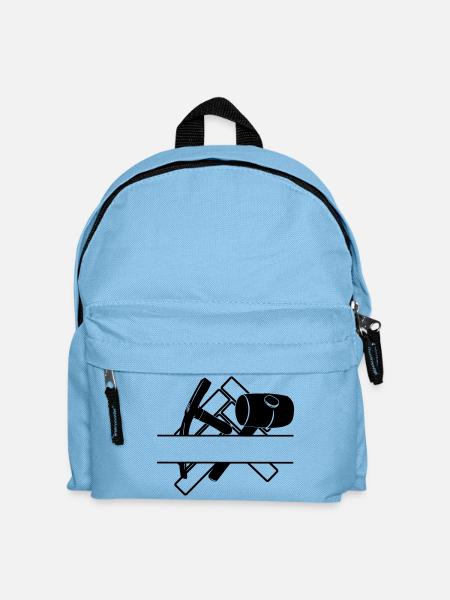 Fertigerlogo transparent mit Leiste dazwischen - Kinder Rucksack - Hellblau