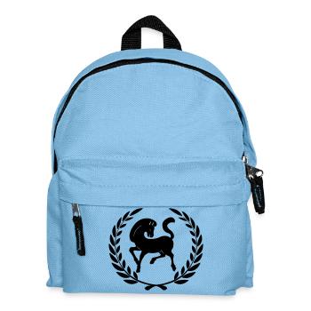 Black horse in laurel wreath - Kids' Backpack - light blue - Front