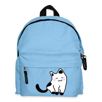 Weißes Kätzchen - Kinder Rucksack - Hellblau - Vorne