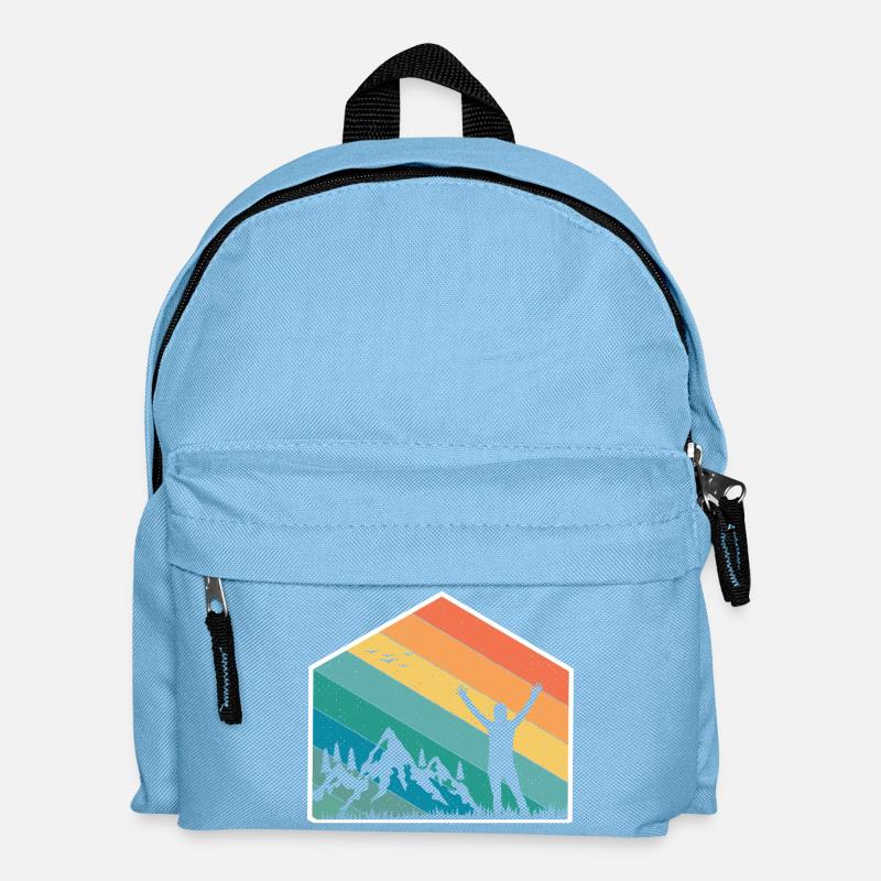 Berge Silhouette Regenbogen - Kinder Rucksack - Hellblau