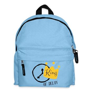 Goldene Krone mit King Schrift - Kinder Rucksack - Hellblau - Vorne