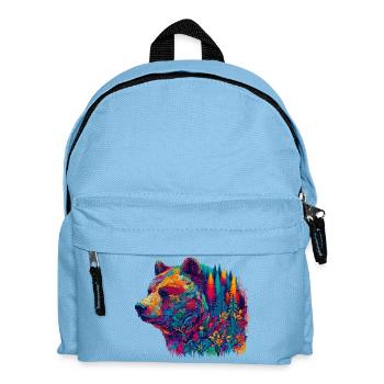 Ours décoré d’un paysage forestier - Sac à dos Enfant - bleu clair - Devant