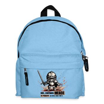 Moi je réponds merde, ça colle avec tout ! humour - Sac à dos Enfant - bleu clair - Devant