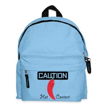 CAUTION HOT CONTENT > Vectorgraphic - Kinder Rucksack - Hellblau - Vorne