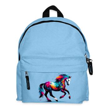 Pferd - Kinder Rucksack - Hellblau - Vorne