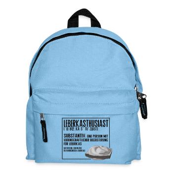 Leberkasthusiast – Leberkas Lifestyle Humor - Kinder Rucksack - Hellblau - Vorne