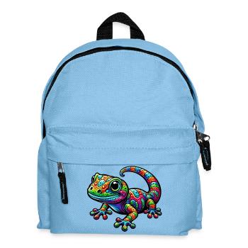 Gecko - Kinder Rucksack - Hellblau - Vorne