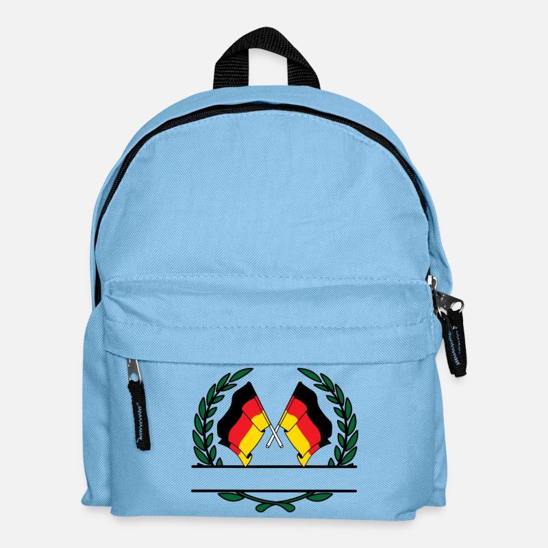 Fahnen Deutschland Lorbeerkranz Banner - Kinder Rucksack - Hellblau