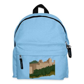 Burg am Hügel - Kinder Rucksack - Hellblau - Vorne