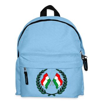Flaggen Ungarn im Lorbeerkranz - Kinder Rucksack - Hellblau - Vorne