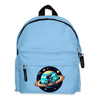 Cyclist on Saturn - Kids' Backpack - light blue - Front