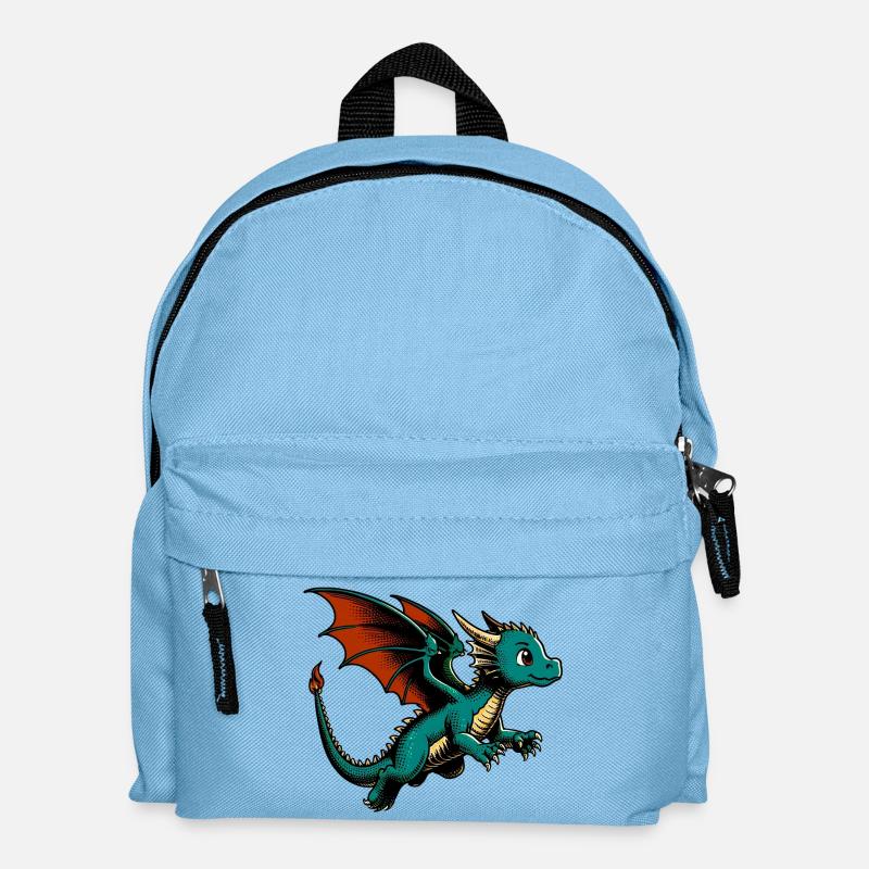 Drache - Kinder Rucksack - Hellblau