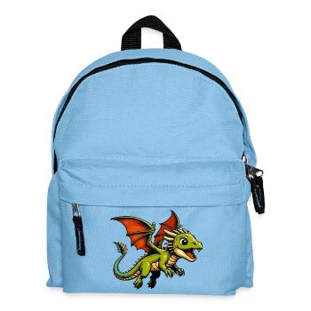 Drache - Kinder Rucksack - Hellblau - Vorne