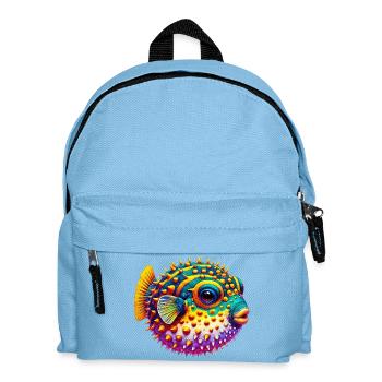 Kugelfisch - Kinder Rucksack - Hellblau - Vorne