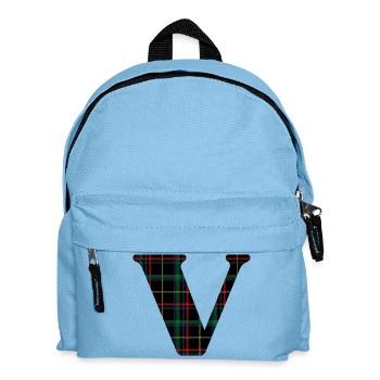 Monogramme v tartan écossais - Sac à dos Enfant - bleu clair - Devant
