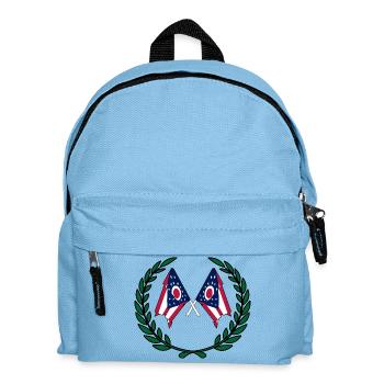 USA Ohio flags in laurel wreath - Kids' Backpack - light blue - Front