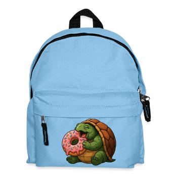 Süße Schildkröte mit Donut Cartoon Nachtisch Spaß - Kinder Rucksack - Hellblau - Vorne
