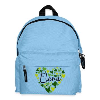 Elena - Green Heart Pattern for Eco Lovers - Kids' Backpack - light blue - Front
