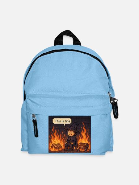 This Is Fine - Kinder Rucksack - Hellblau