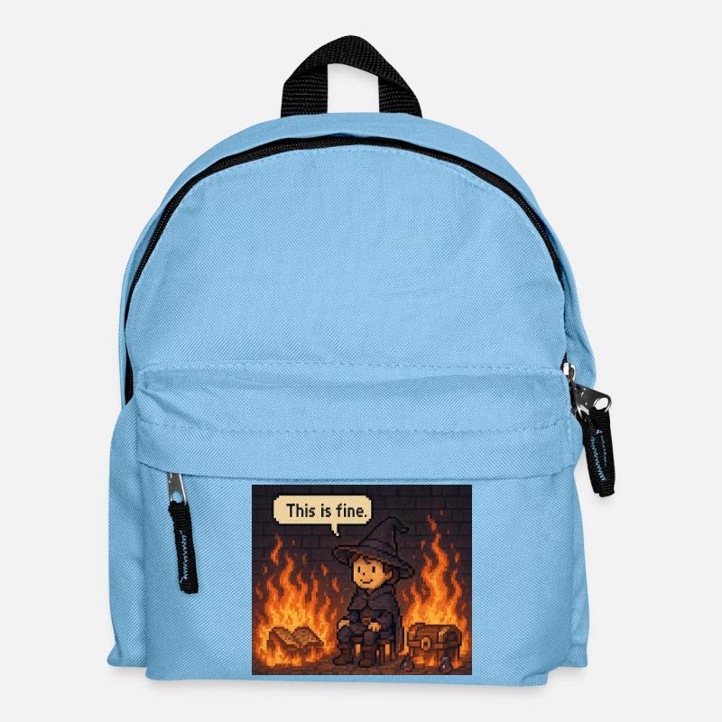 This Is Fine - Kids' Backpack - light blue