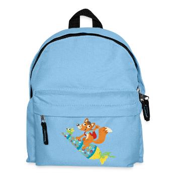 School enrollment fox, hooray, I'm a schoolchild! - Kids' Backpack - light blue - Front